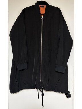 Audrey 3+1 Women’s Black Long Lined Full Zipper Jacket Size Large